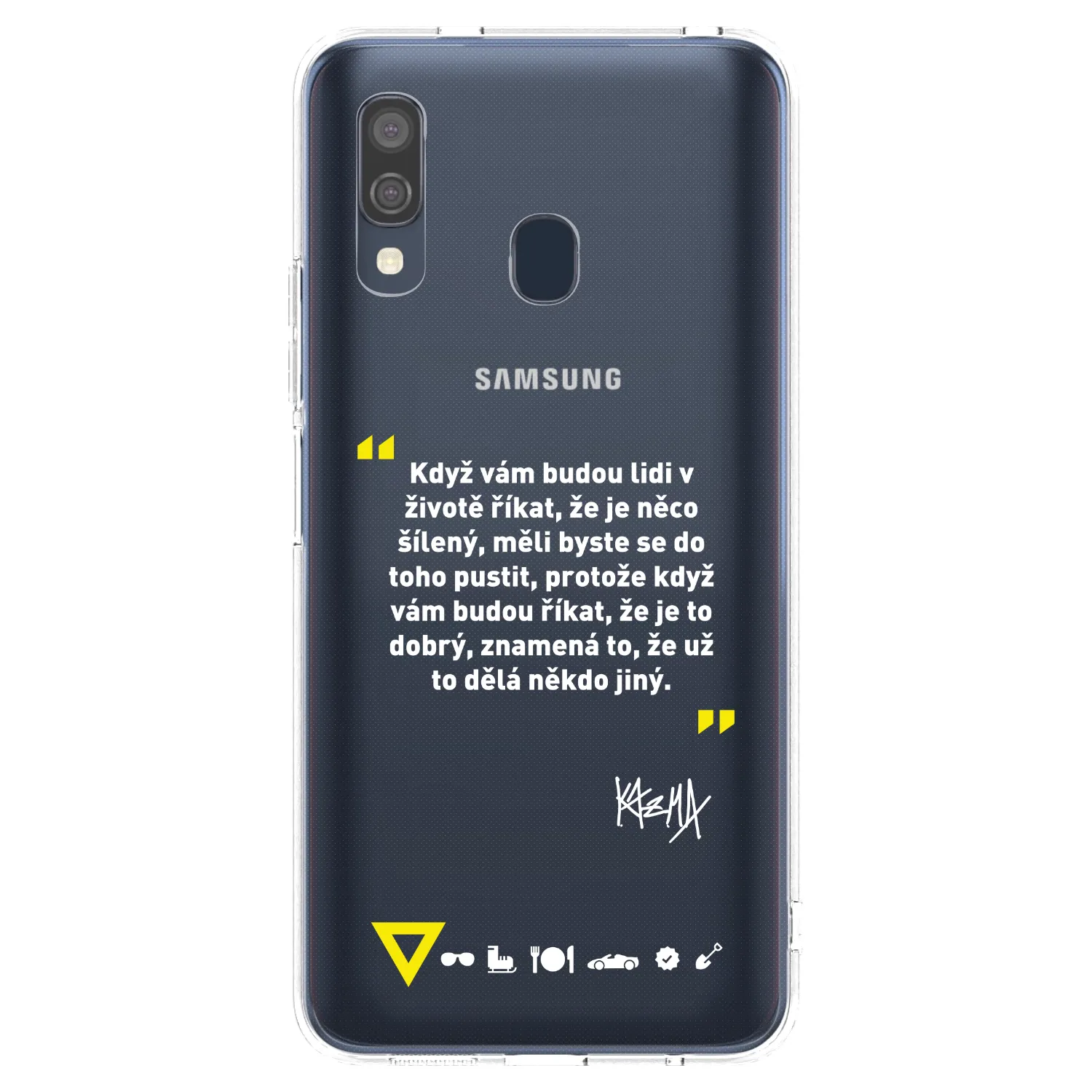 Picasee silikónový prehľadný obal pre Samsung Galaxy A40 A405F - Kazma - MĚLI BYSTE SE DO TOHO PUSTIT
