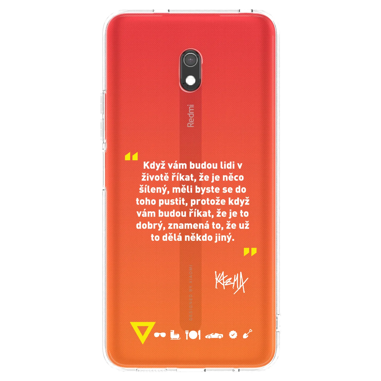 Picasee silikónový prehľadný obal pre Xiaomi Redmi 8A - Kazma - MĚLI BYSTE SE DO TOHO PUSTIT