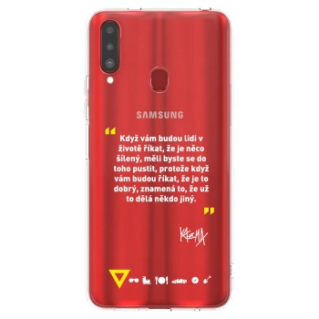 Picasee silikónový prehľadný obal pre Samsung Galaxy A20s - Kazma - MĚLI BYSTE SE DO TOHO PUSTIT