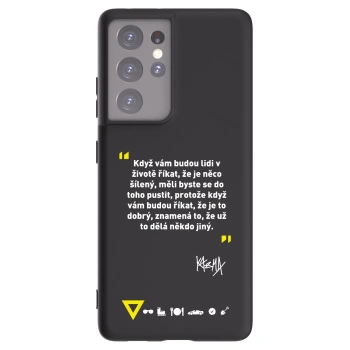Picasee silikónový čierny obal pre Samsung Galaxy S21 Ultra 5G G998B - Kazma - MĚLI BYSTE SE DO TOHO PUSTIT