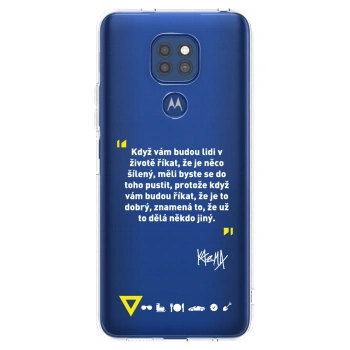 Picasee silikónový prehľadný obal pre Motorola Moto G9 Play - Kazma - MĚLI BYSTE SE DO TOHO PUSTIT