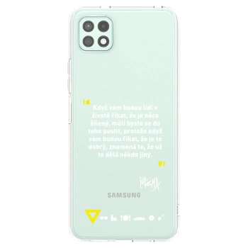 Picasee silikónový prehľadný obal pre Samsung Galaxy A22 A226B 5G - Kazma - MĚLI BYSTE SE DO TOHO PUSTIT