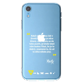 Picasee silikónový prehľadný obal pre Apple iPhone XR - Kazma - MĚLI BYSTE SE DO TOHO PUSTIT