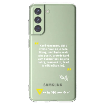 Picasee silikónový prehľadný obal pre Samsung Galaxy S21 FE 5G - Kazma - MĚLI BYSTE SE DO TOHO PUSTIT