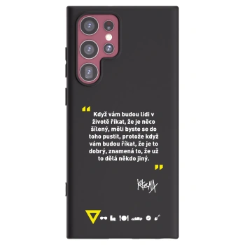 Picasee silikónový čierny obal pre Samsung Galaxy S22 Ultra 5G - Kazma - MĚLI BYSTE SE DO TOHO PUSTIT