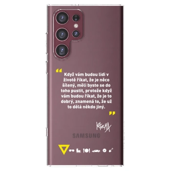 Picasee silikónový prehľadný obal pre Samsung Galaxy S22 Ultra 5G - Kazma - MĚLI BYSTE SE DO TOHO PUSTIT