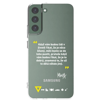Picasee silikónový prehľadný obal pre Samsung Galaxy S22+ 5G - Kazma - MĚLI BYSTE SE DO TOHO PUSTIT
