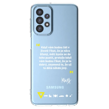 Picasee silikónový prehľadný obal pre Samsung Galaxy A23 A235F 4G - Kazma - MĚLI BYSTE SE DO TOHO PUSTIT
