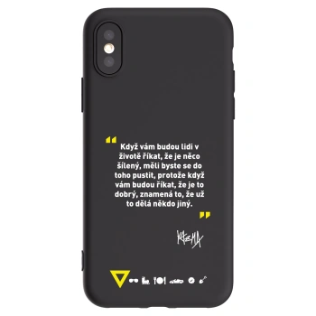 Picasee silikónový čierny obal pre Apple iPhone X/XS - Kazma - MĚLI BYSTE SE DO TOHO PUSTIT
