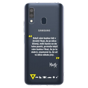 Picasee silikónový prehľadný obal pre Samsung Galaxy A40 A405F - Kazma - MĚLI BYSTE SE DO TOHO PUSTIT