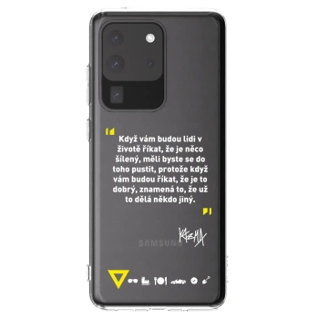 Picasee silikónový prehľadný obal pre Samsung Galaxy S20 Ultra 5G G988F - Kazma - MĚLI BYSTE SE DO TOHO PUSTIT