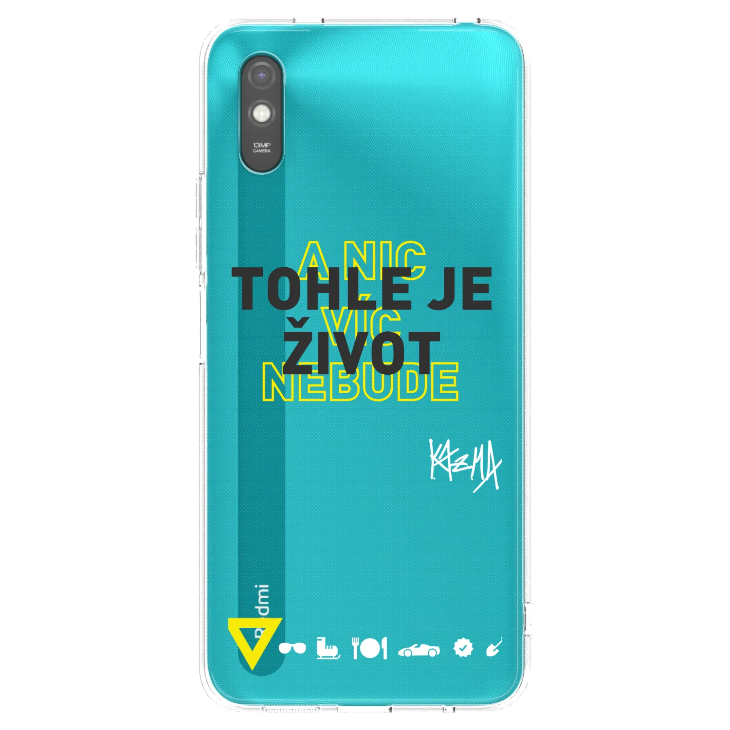 Picasee silikónový čierny obal pre Xiaomi Redmi 9A - Kazma - TOHLE JE ŽIVOT A NIC VÍC NEBUDE