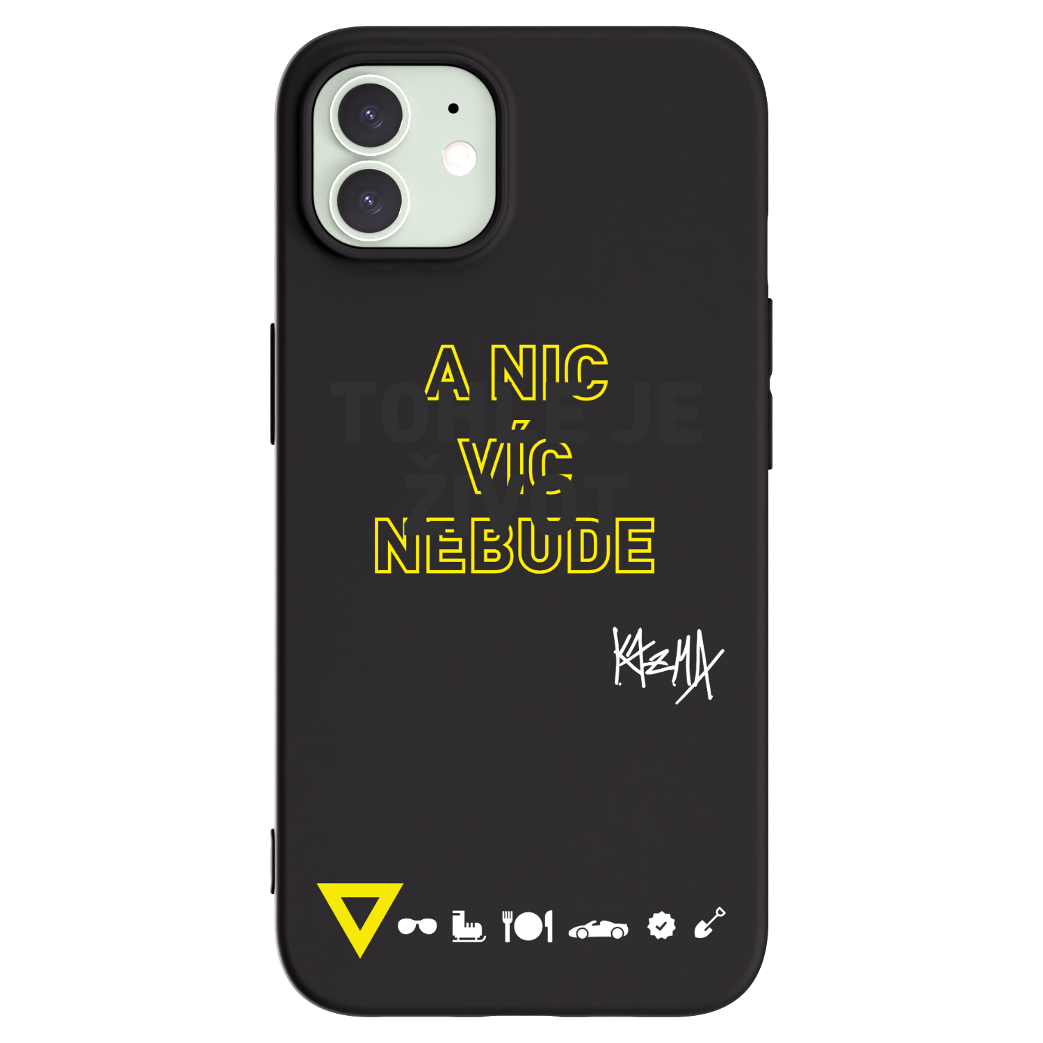 Picasee silikónový čierny obal pre Apple iPhone 12 - Kazma - TOHLE JE ŽIVOT A NIC VÍC NEBUDE