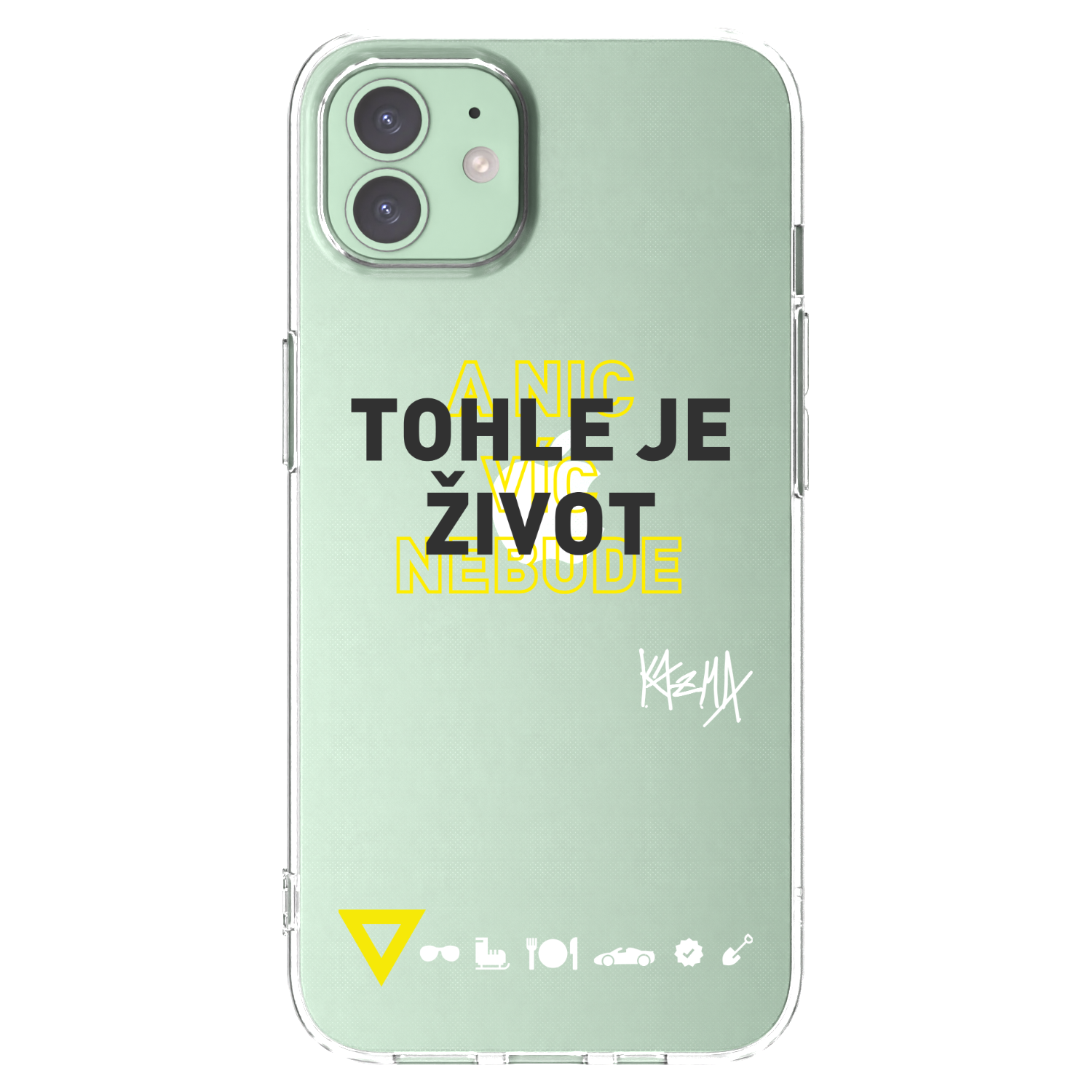 Picasee silikónový prehľadný obal pre Apple iPhone 12 - Kazma - TOHLE JE ŽIVOT A NIC VÍC NEBUDE