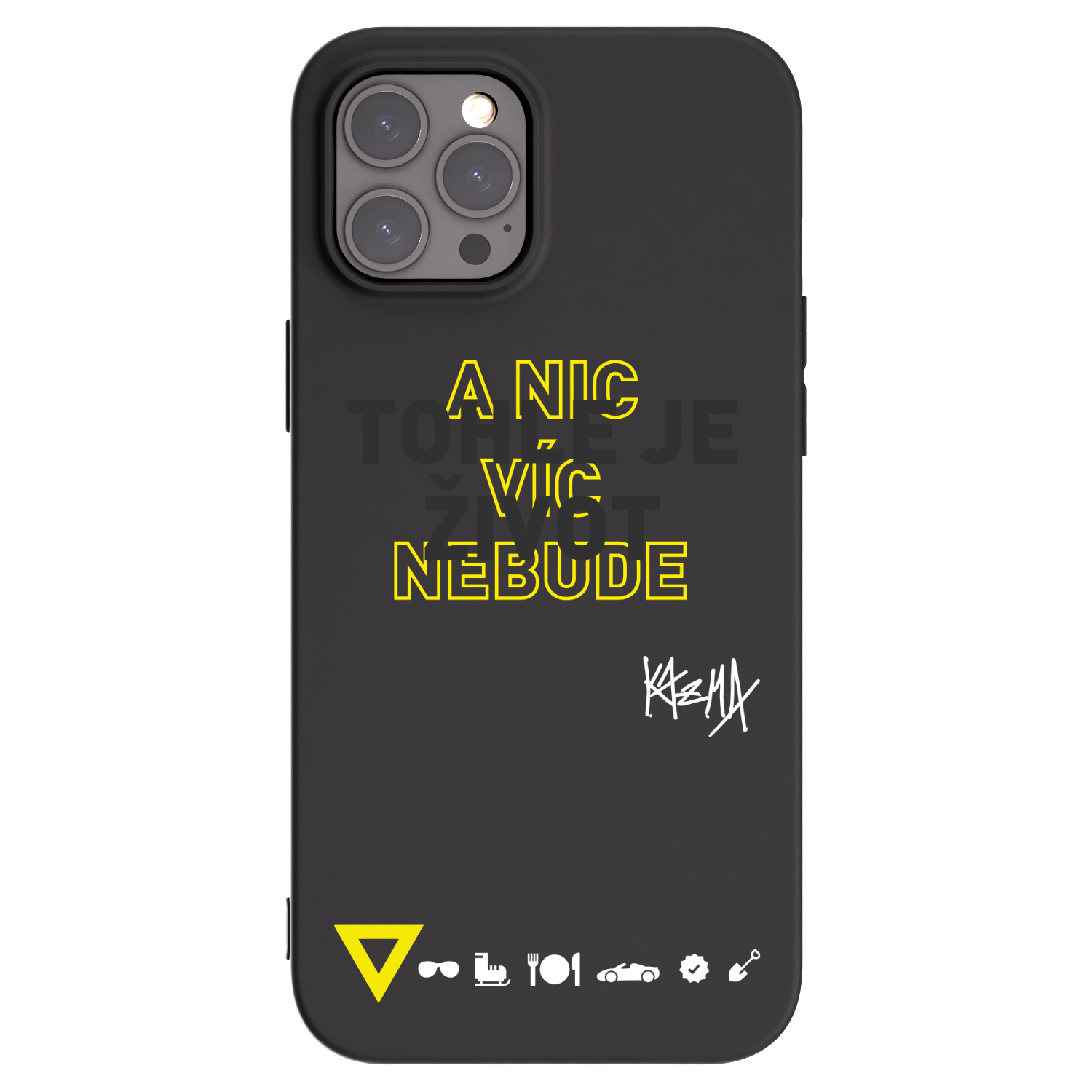 Picasee silikónový čierny obal pre Apple iPhone 12 Pro Max - Kazma - TOHLE JE ŽIVOT A NIC VÍC NEBUDE