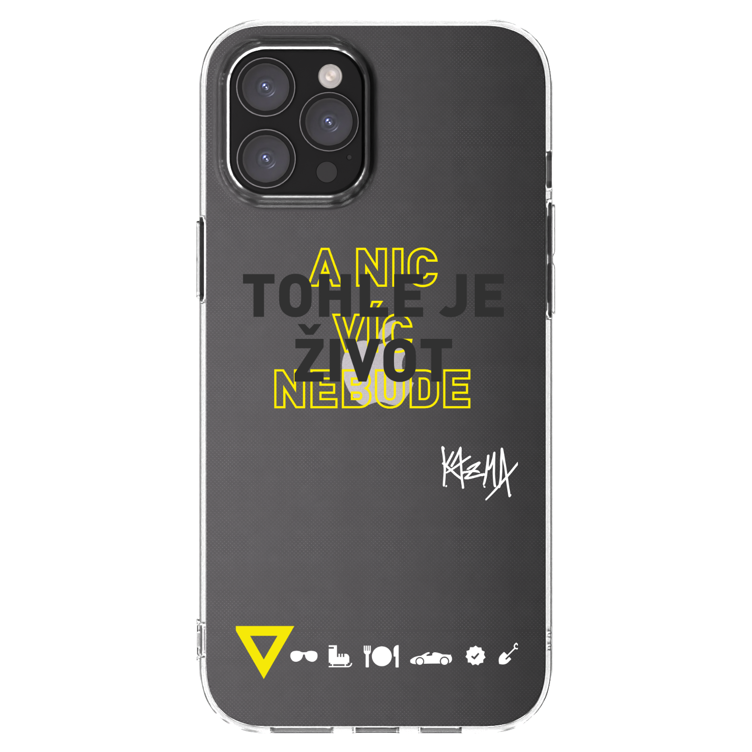 Picasee silikónový prehľadný obal pre Apple iPhone 12 Pro Max - Kazma - TOHLE JE ŽIVOT A NIC VÍC NEBUDE