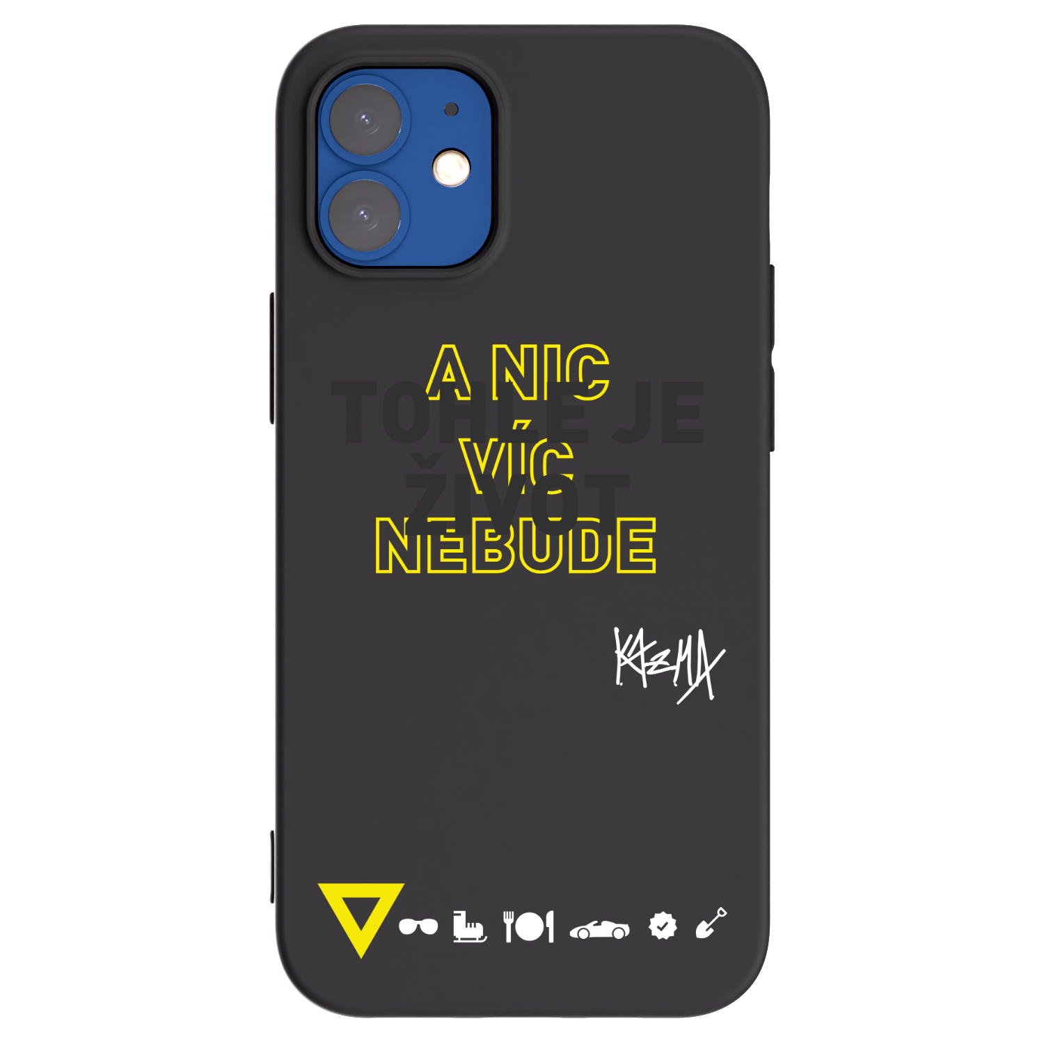 Picasee silikónový čierny obal pre Apple iPhone 12 mini - Kazma - TOHLE JE ŽIVOT A NIC VÍC NEBUDE