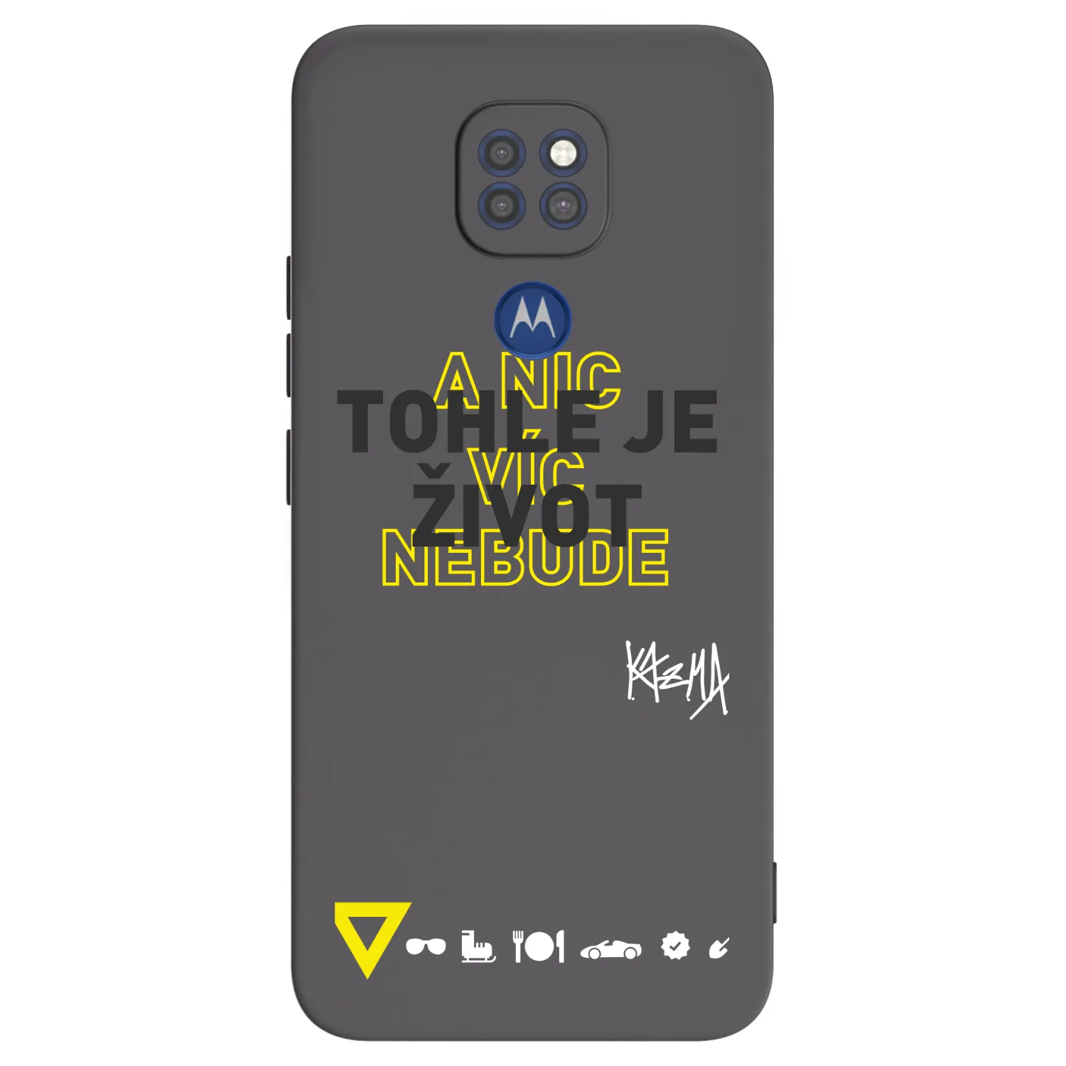 Picasee silikónový čierny obal pre Motorola Moto G9 Play - Kazma - TOHLE JE ŽIVOT A NIC VÍC NEBUDE