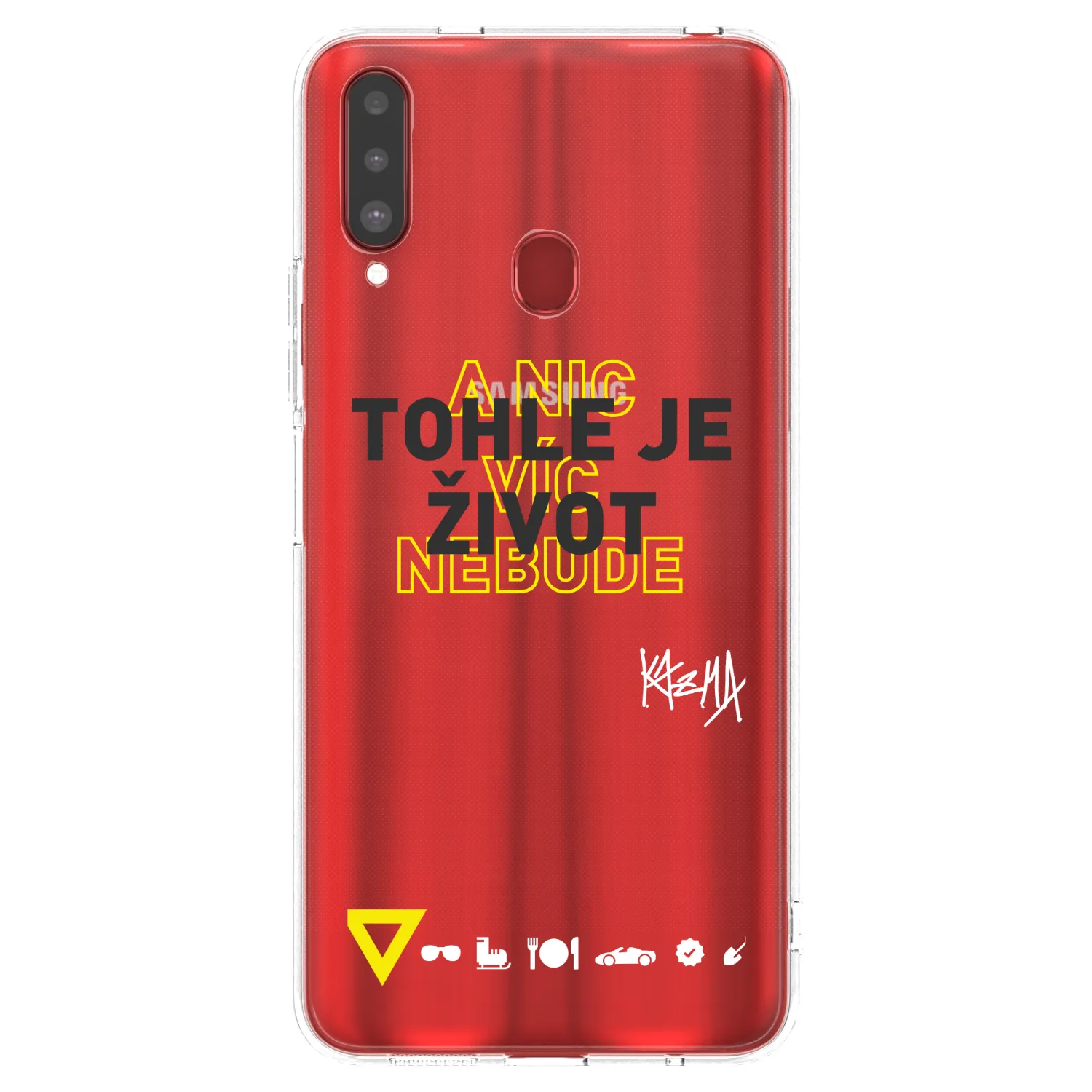 Picasee silikónový prehľadný obal pre Samsung Galaxy A20s - Kazma - TOHLE JE ŽIVOT A NIC VÍC NEBUDE