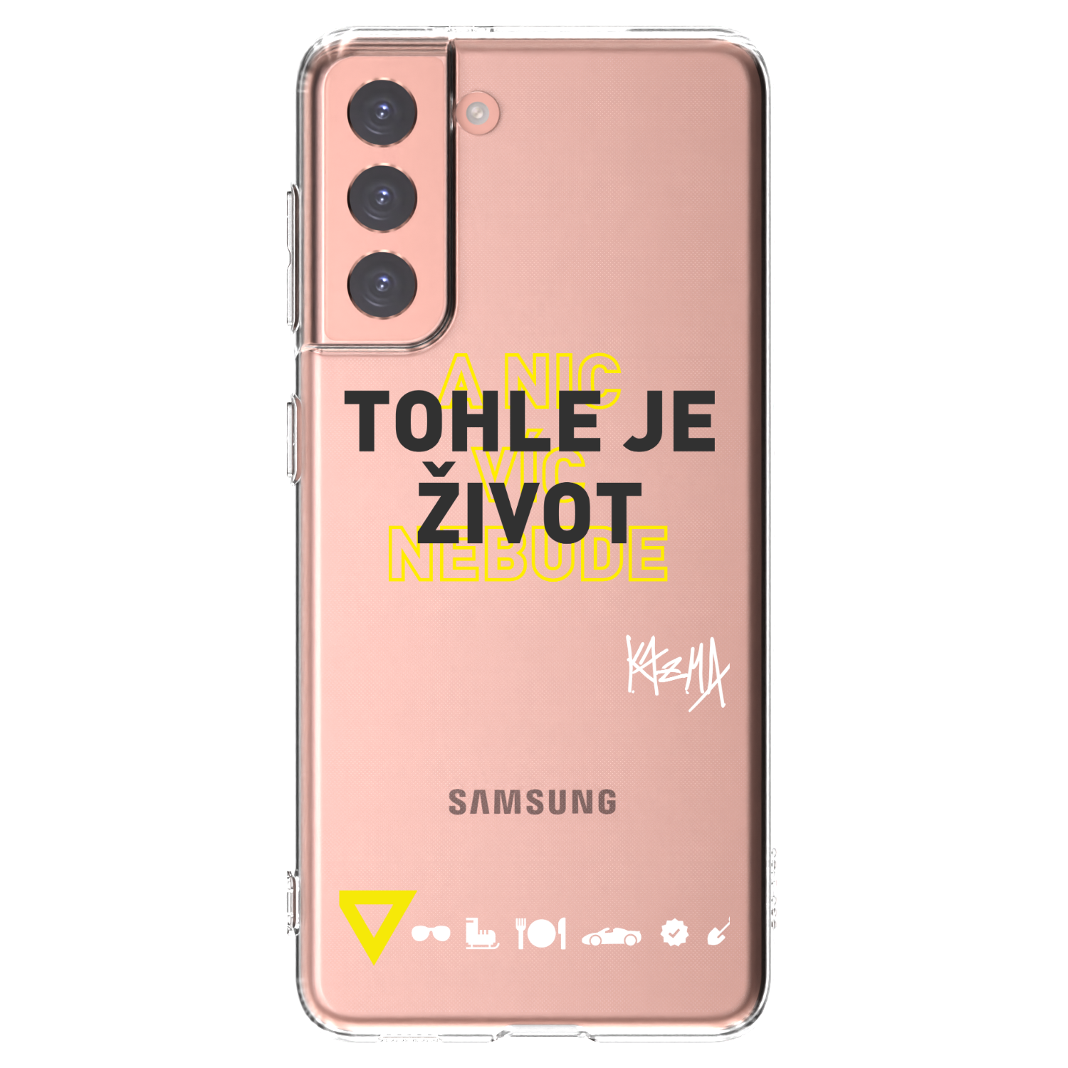 Picasee silikónový prehľadný obal pre Samsung Galaxy S21 5G G991B - Kazma - TOHLE JE ŽIVOT A NIC VÍC NEBUDE