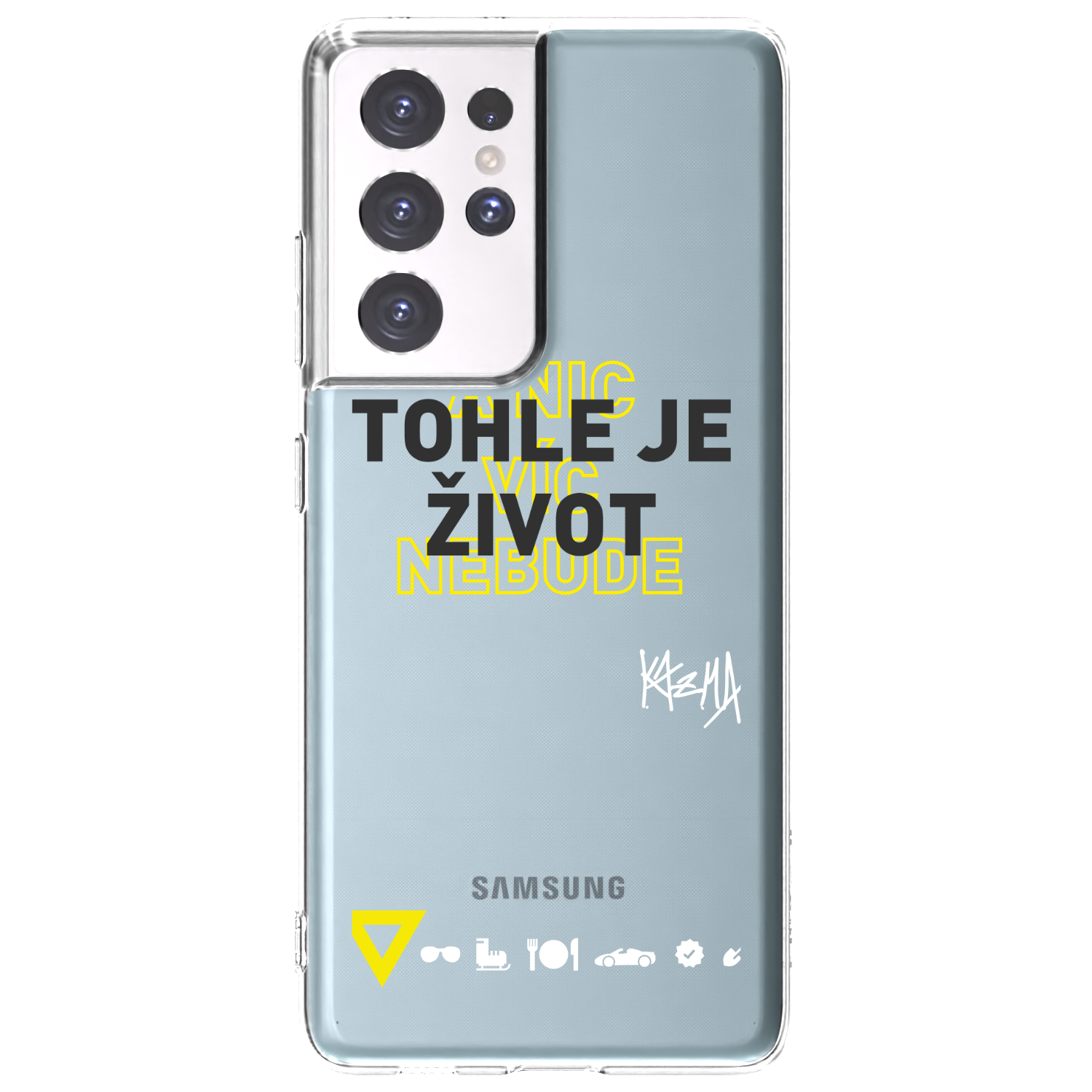 Picasee silikónový prehľadný obal pre Samsung Galaxy S21 Ultra 5G G998B - Kazma - TOHLE JE ŽIVOT A NIC VÍC NEBUDE