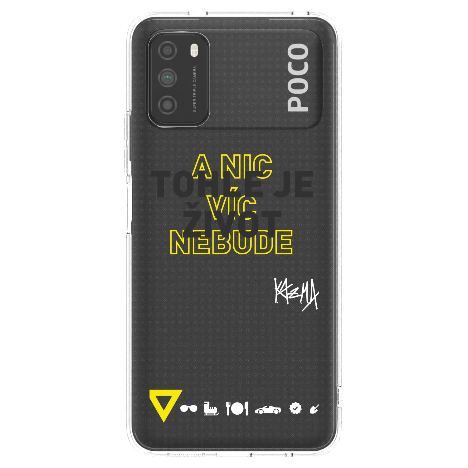 Picasee silikónový prehľadný obal pre Xiaomi Poco M3 - Kazma - TOHLE JE ŽIVOT A NIC VÍC NEBUDE