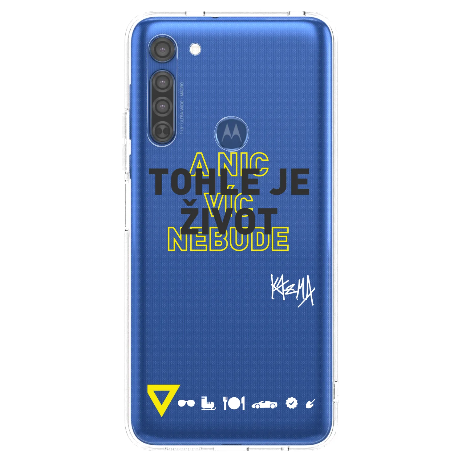 Picasee silikónový prehľadný obal pre Motorola Moto G8 - Kazma - TOHLE JE ŽIVOT A NIC VÍC NEBUDE