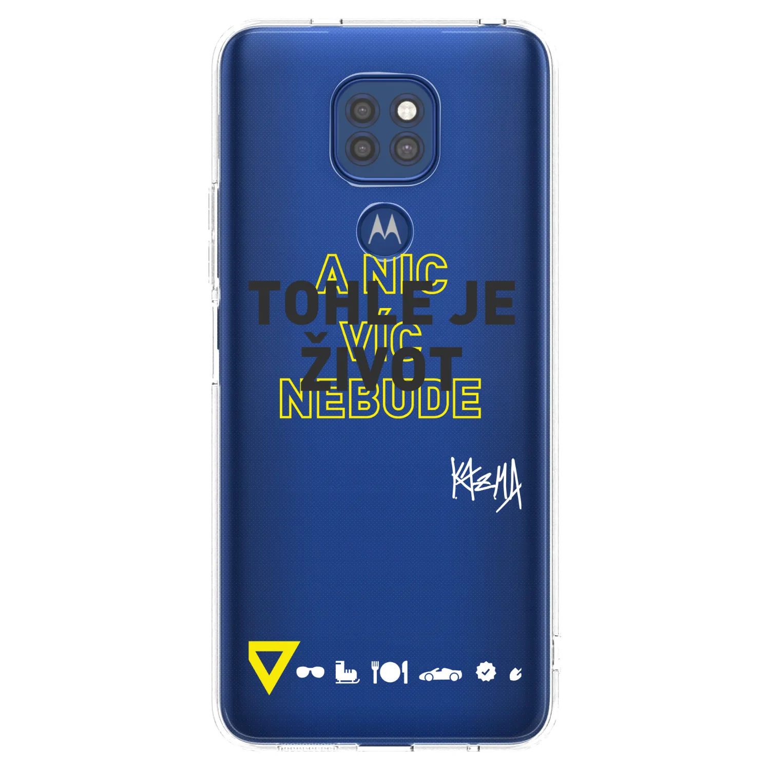 Picasee silikónový prehľadný obal pre Motorola Moto G9 Play - Kazma - TOHLE JE ŽIVOT A NIC VÍC NEBUDE