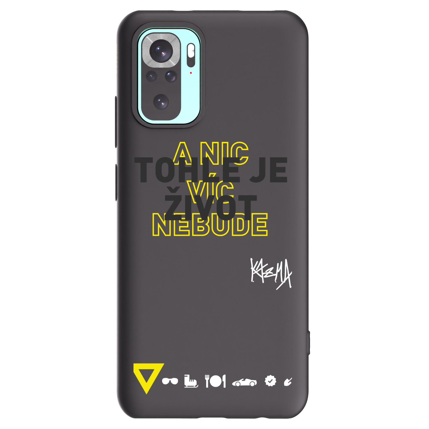 Picasee silikónový čierny obal pre Xiaomi Redmi Note 10 Pro - Kazma - TOHLE JE ŽIVOT A NIC VÍC NEBUDE