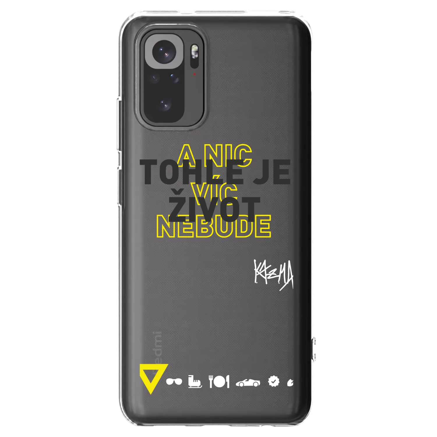 Silikónový prehľadný obal pre Xiaomi Redmi Note 10S - Kazma - TOHLE JE ŽIVOT A NIC VÍC NEBUDE