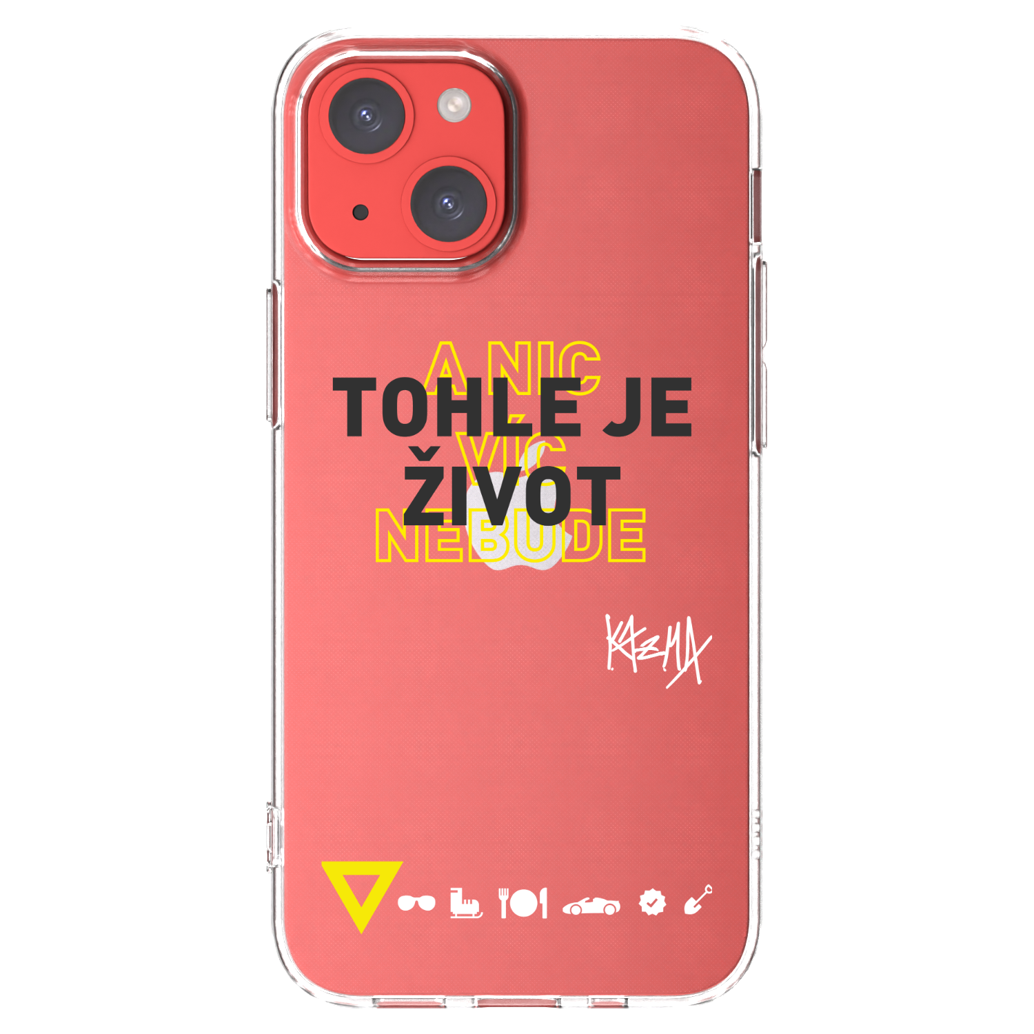 Silikónový prehľadný obal pre Apple iPhone 13 mini - Kazma - TOHLE JE ŽIVOT A NIC VÍC NEBUDE