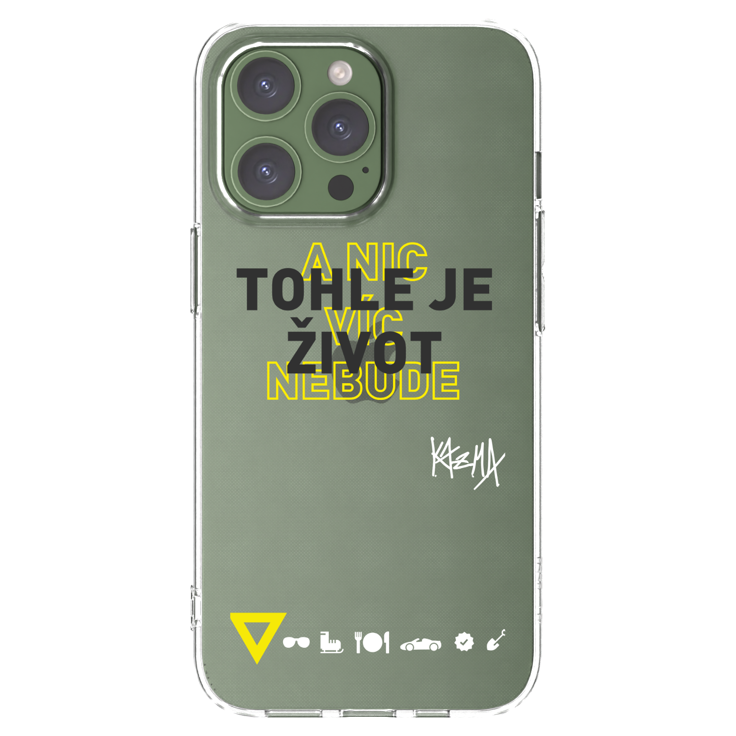 Picasee silikónový prehľadný obal pre Apple iPhone 13 Pro - Kazma - TOHLE JE ŽIVOT A NIC VÍC NEBUDE