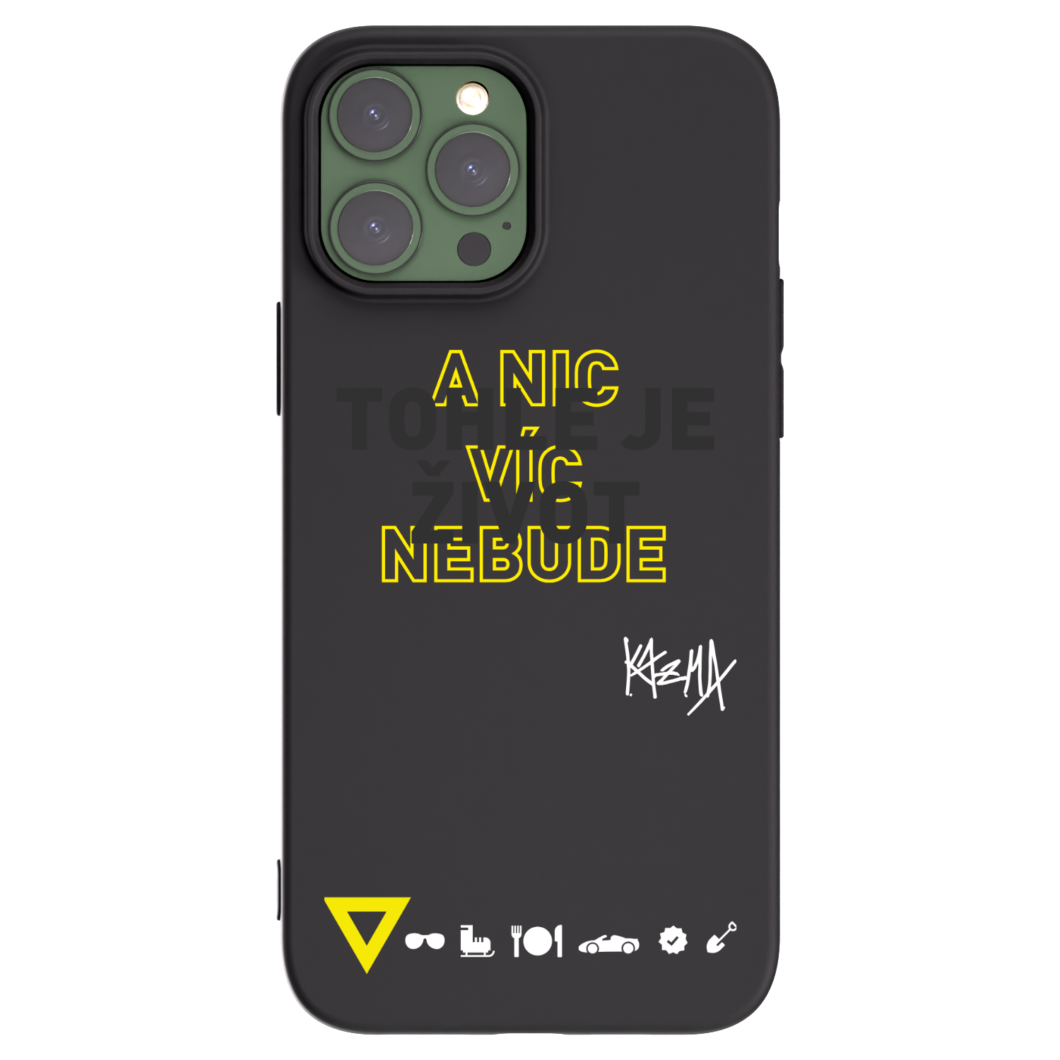 Silikónový čierny obal pre Apple iPhone 13 Pro Max - Kazma - TOHLE JE ŽIVOT A NIC VÍC NEBUDE