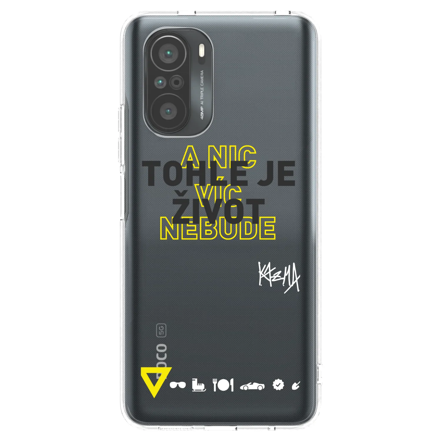Picasee silikónový prehľadný obal pre Xiaomi Poco F3 - Kazma - TOHLE JE ŽIVOT A NIC VÍC NEBUDE
