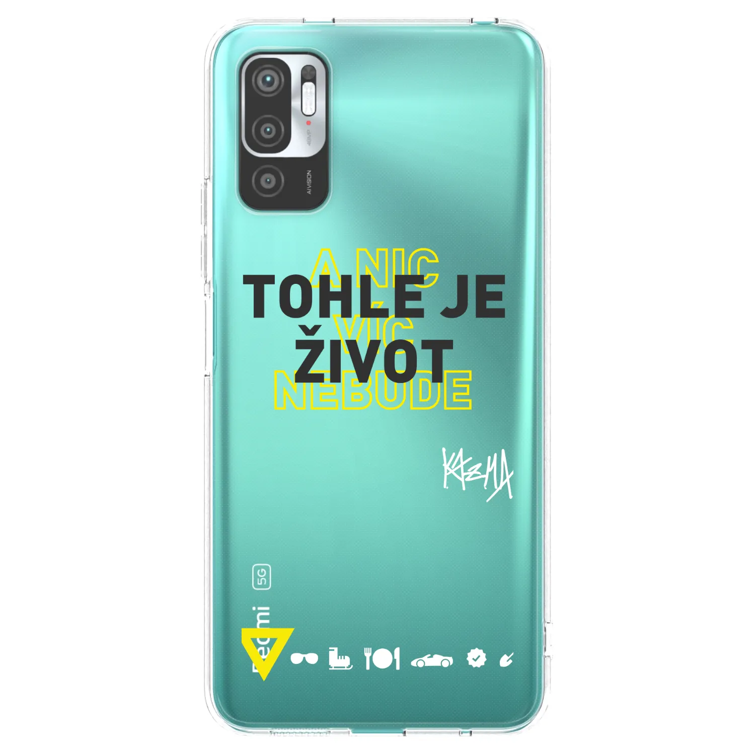 Picasee silikónový prehľadný obal pre Xiaomi Redmi Note 10 5G - Kazma - TOHLE JE ŽIVOT A NIC VÍC NEBUDE