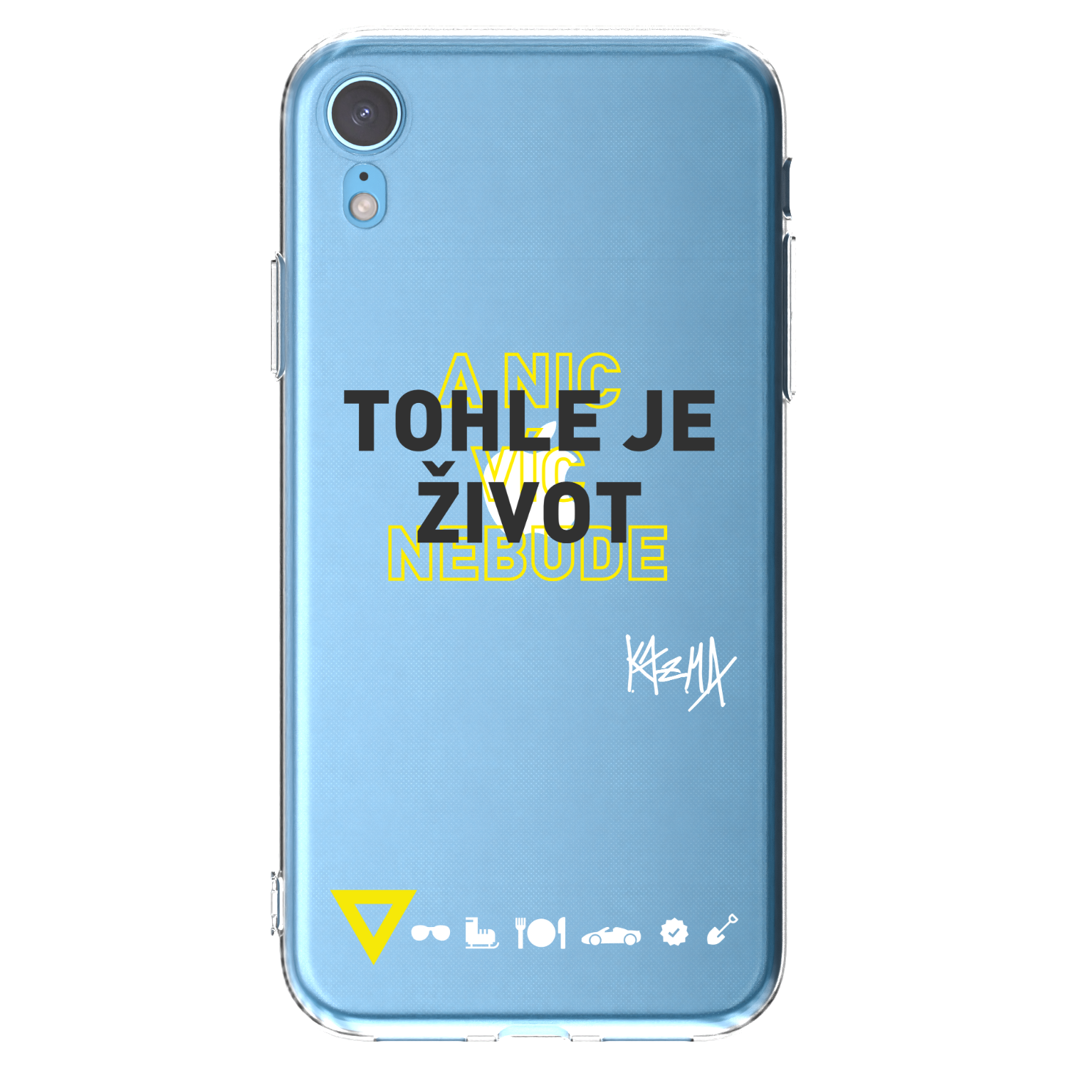 Picasee silikónový prehľadný obal pre Apple iPhone XR - Kazma - TOHLE JE ŽIVOT A NIC VÍC NEBUDE