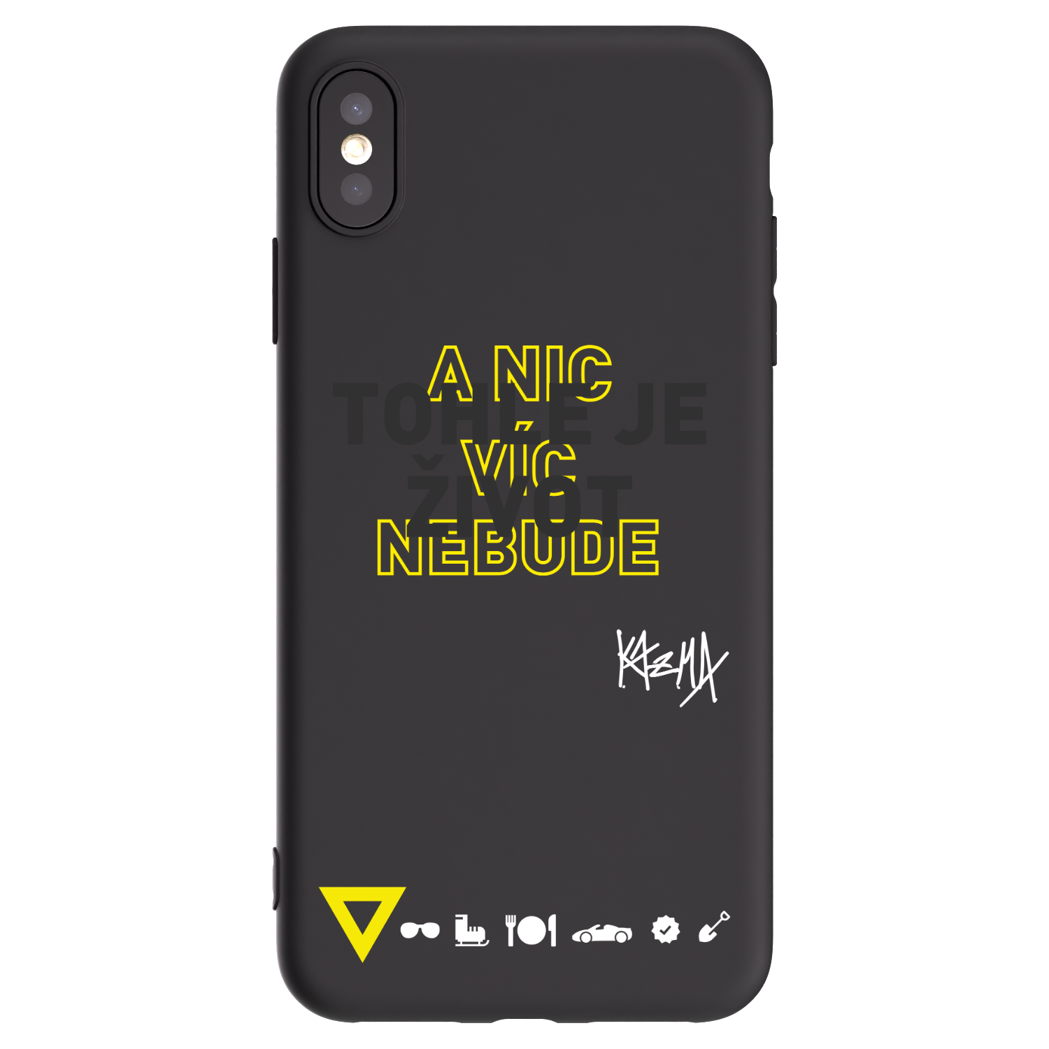 Picasee silikónový čierny obal pre Apple iPhone XS Max - Kazma - TOHLE JE ŽIVOT A NIC VÍC NEBUDE