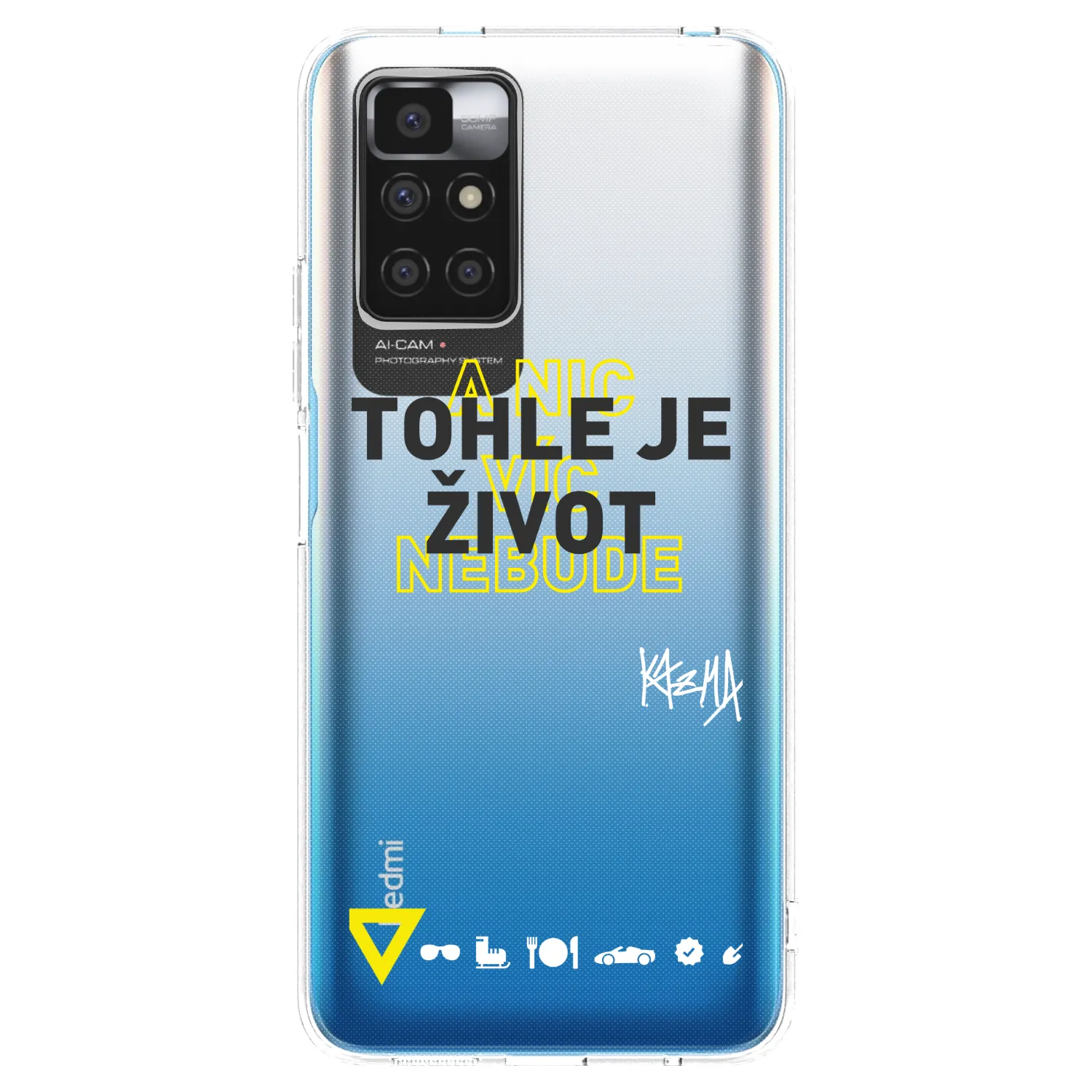 Picasee silikónový prehľadný obal pre Xiaomi Redmi 10 - Kazma - TOHLE JE ŽIVOT A NIC VÍC NEBUDE