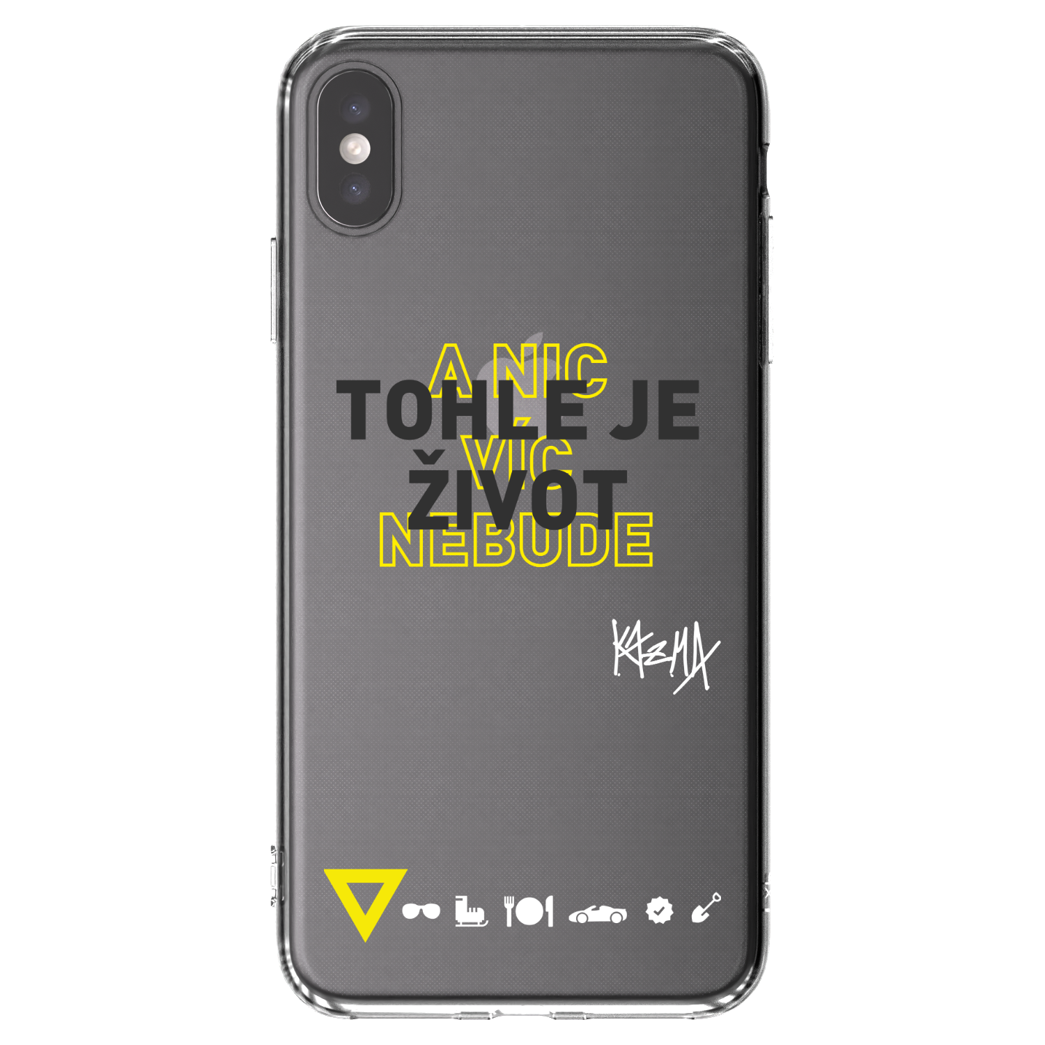 Picasee silikónový prehľadný obal pre Apple iPhone XS Max - Kazma - TOHLE JE ŽIVOT A NIC VÍC NEBUDE