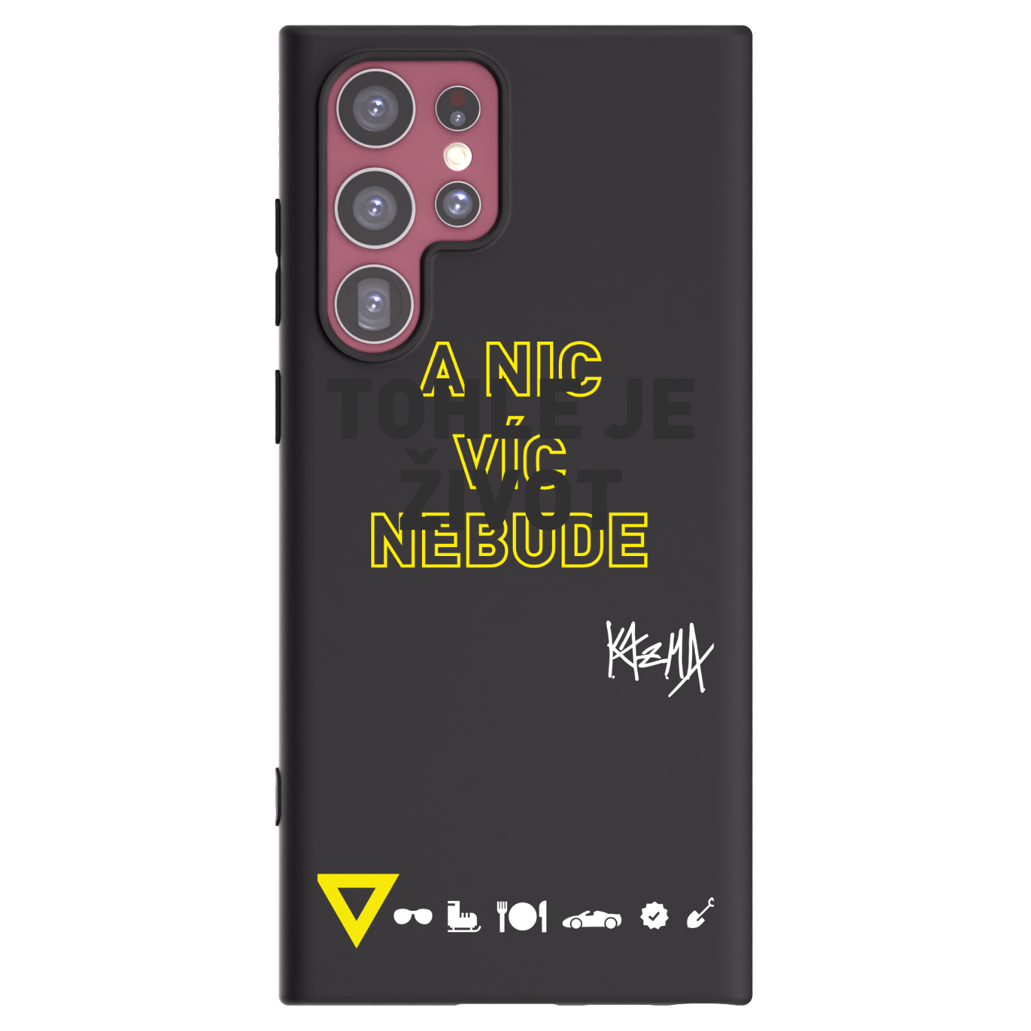 Picasee silikónový čierny obal pre Samsung Galaxy S22 Ultra 5G - Kazma - TOHLE JE ŽIVOT A NIC VÍC NEBUDE