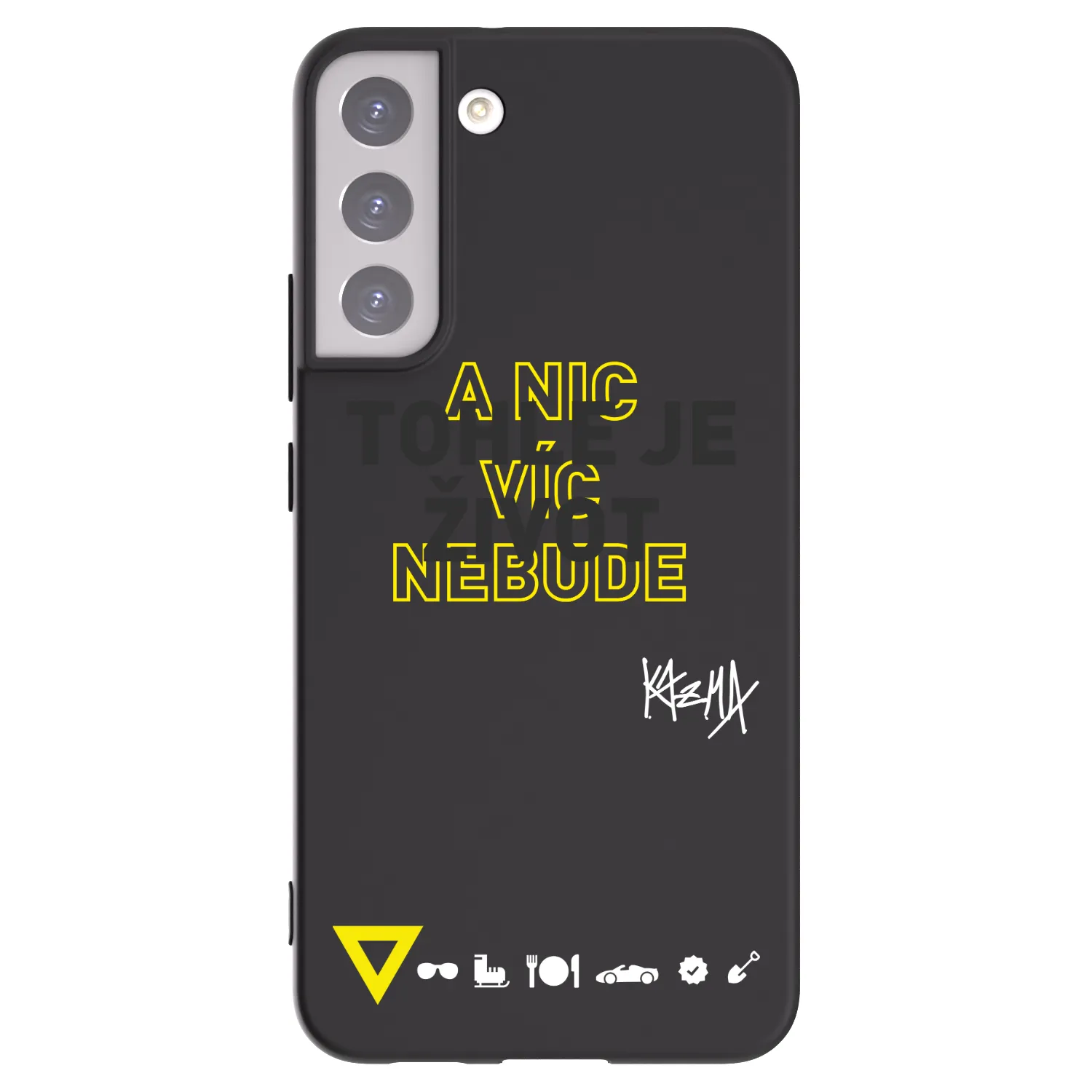 Picasee silikónový čierny obal pre Samsung Galaxy S22+ 5G - Kazma - TOHLE JE ŽIVOT A NIC VÍC NEBUDE