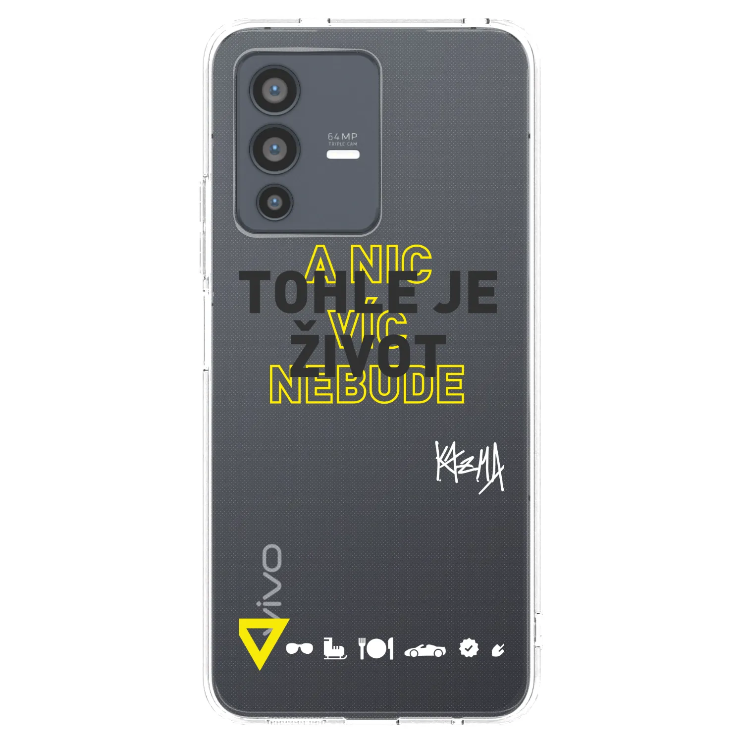 Picasee silikónový prehľadný obal pre Vivo V23 5G - Kazma - TOHLE JE ŽIVOT A NIC VÍC NEBUDE