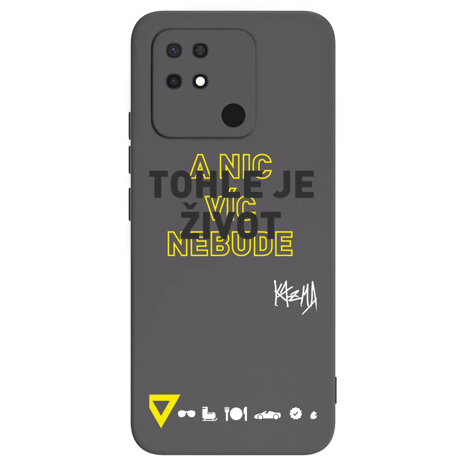 Picasee silikónový čierny obal pre Xiaomi Redmi 10C - Kazma - TOHLE JE ŽIVOT A NIC VÍC NEBUDE