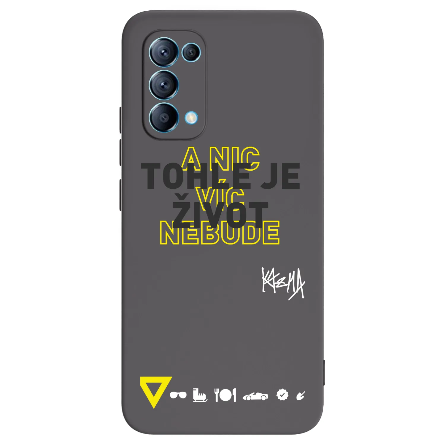 Picasee silikónový čierny obal pre OPPO Reno 5 5G - Kazma - TOHLE JE ŽIVOT A NIC VÍC NEBUDE