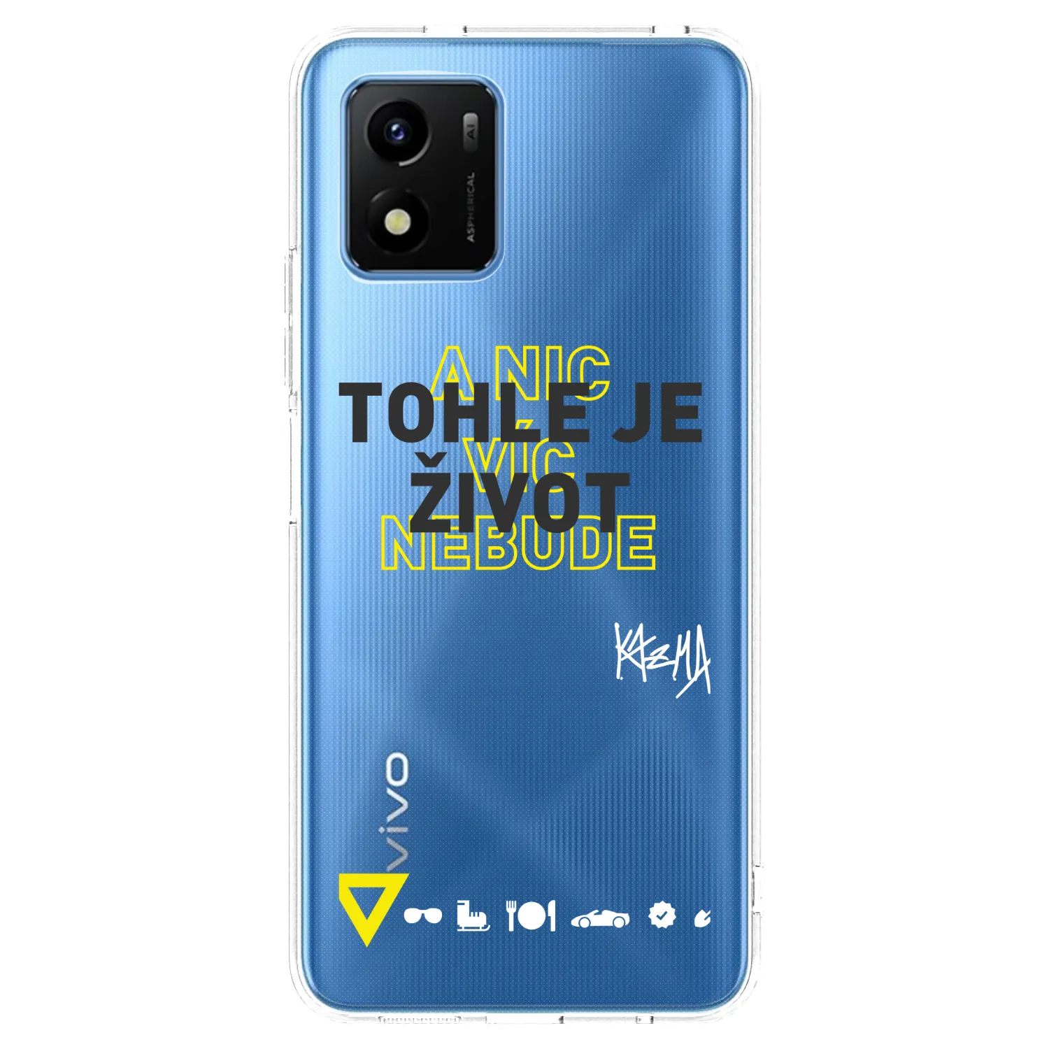 Picasee silikónový prehľadný obal pre Vivo Y01 - Kazma - TOHLE JE ŽIVOT A NIC VÍC NEBUDE