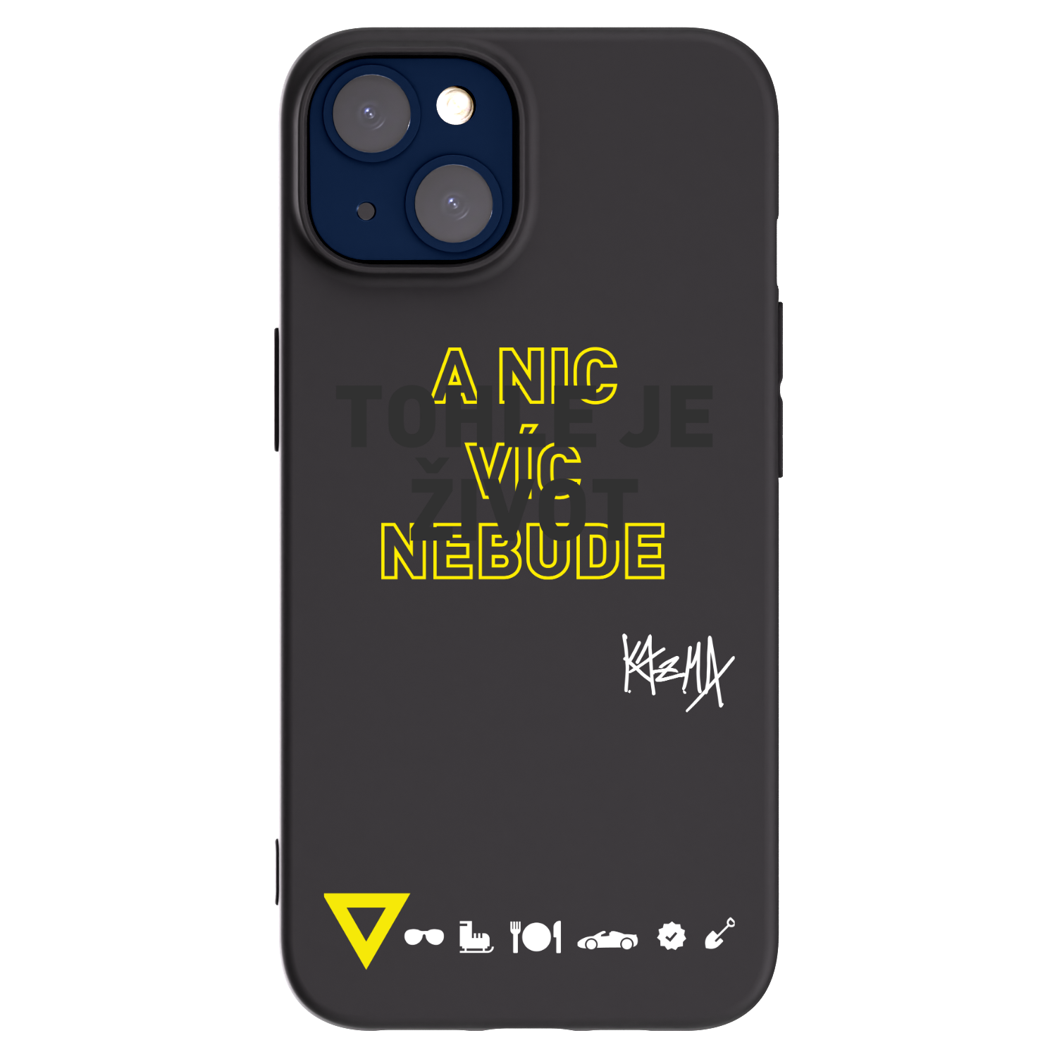 Picasee silikónový čierny obal pre Apple iPhone 14 - Kazma - TOHLE JE ŽIVOT A NIC VÍC NEBUDE