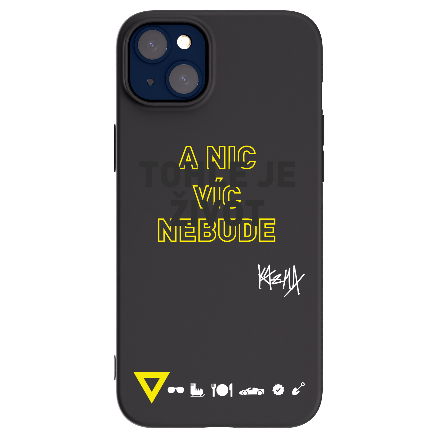 Picasee silikónový čierny obal pre Apple iPhone 14 Plus - Kazma - TOHLE JE ŽIVOT A NIC VÍC NEBUDE