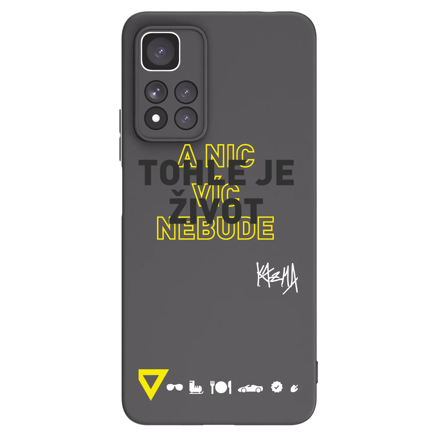 Picasee silikónový čierny obal pre Xiaomi Redmi Note 11 Pro+ 5G - Kazma - TOHLE JE ŽIVOT A NIC VÍC NEBUDE