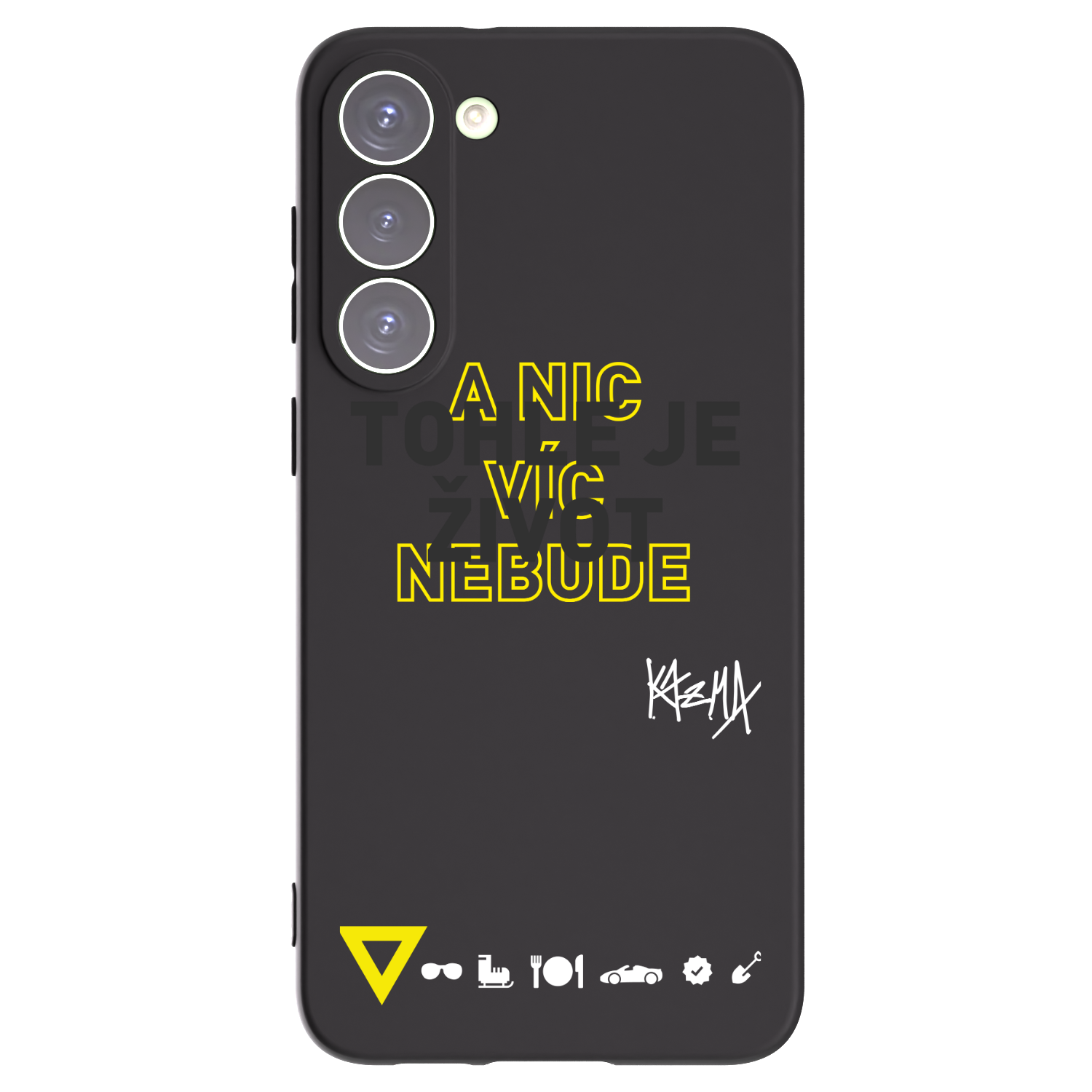 Picasee silikónový čierny obal pre Samsung Galaxy S23+ 5G - Kazma - TOHLE JE ŽIVOT A NIC VÍC NEBUDE