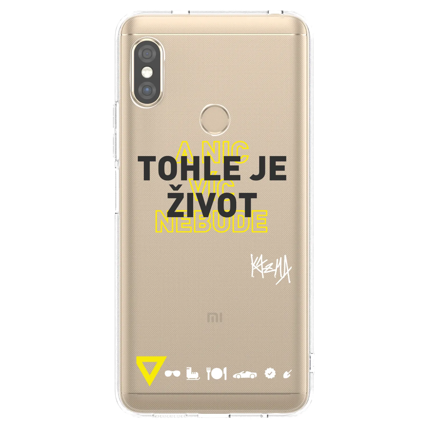 Picasee silikónový prehľadný obal pre Xiaomi Redmi Note 5 Global - Kazma - TOHLE JE ŽIVOT A NIC VÍC NEBUDE